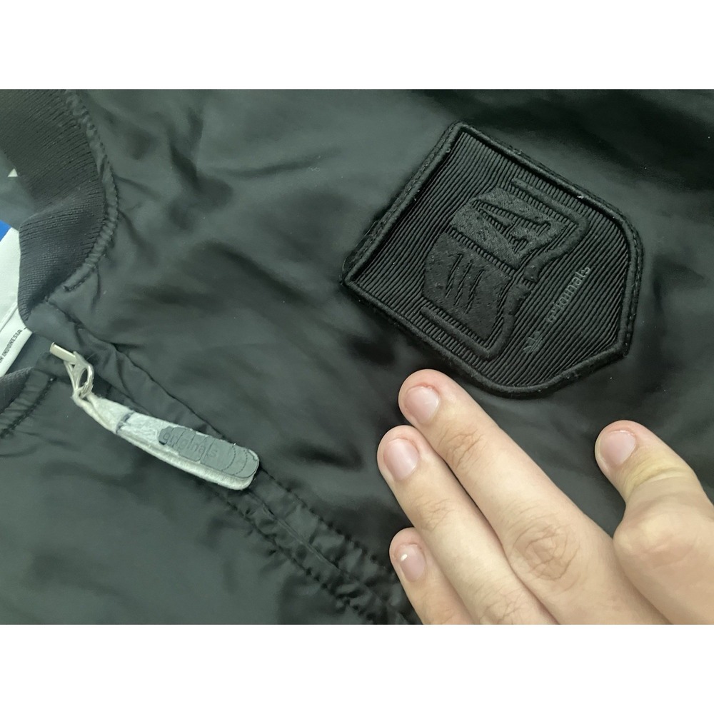 Adidas Originals Adicolor Trefoil Satin Bomber Jacket Mens M Black X41747 - Picture 6 of 15